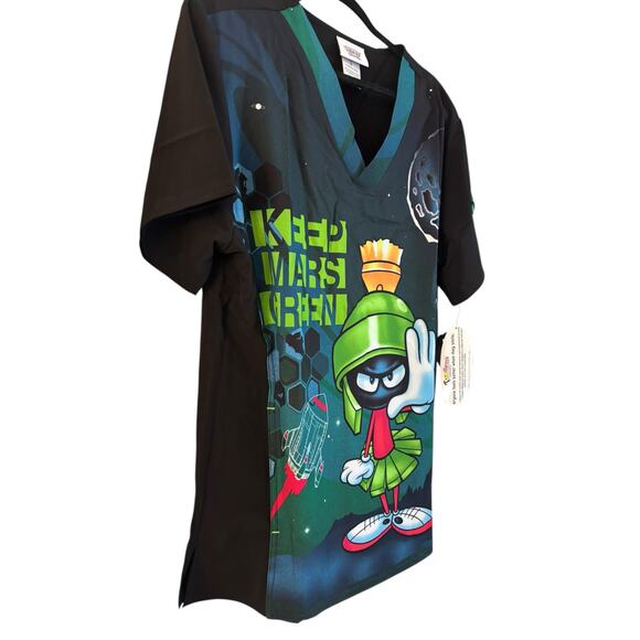 Marvin the Martian Cherokee Scrubs Tooniforms Mens V Neck Top Small NWT - Picture 3 of 6